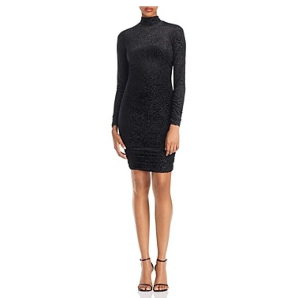Worn Likely Ruched Leopard Burnout Mini Evening Dress Minor Damage $220 V0087